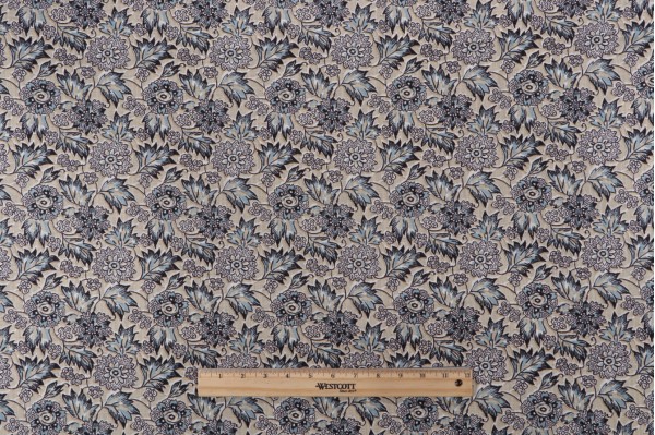 Blake Printed Drapery Fabric in Aqua