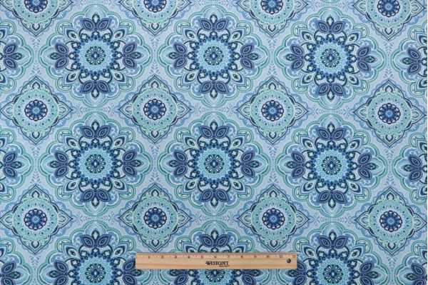 Richloom Wampum Printed Polyester Outdoor Fabric in Capri 