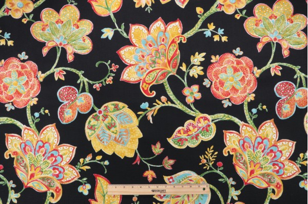 Richloom Kayton Printed Polyester Outdoor Fabric in Twilight 