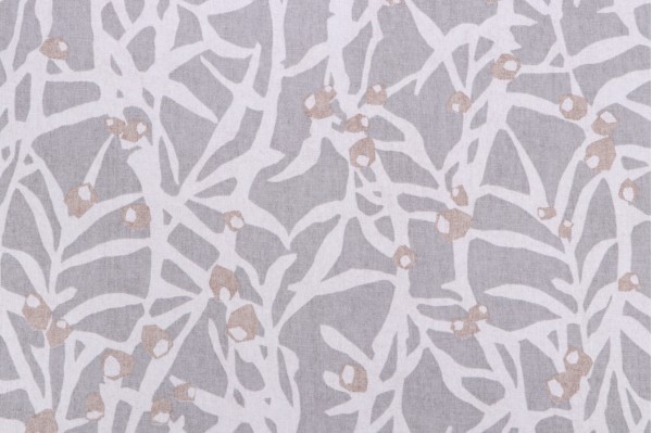 PK Lifestyles Origami Branch Printed Cotton Drapery Fabric in Platinum