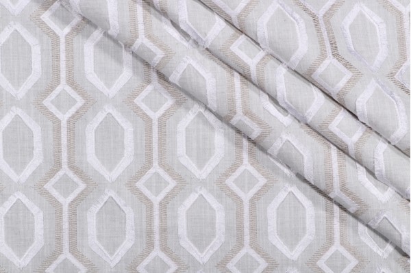 Waverly Maisie Emb Embroidered Drapery Fabric in Smoke 
