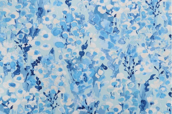 PK Lifestyles Painters Garden Printed Polyester Outdoor Fabric in Blue Skies 