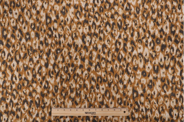 P Kaufmann Kato Printed Cotton Blend Drapery Fabric in Saffron 
