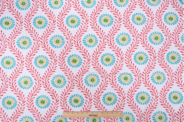 Sample of Waverly Fresh Spin Printed Cotton Drapery Fabric in Prism 