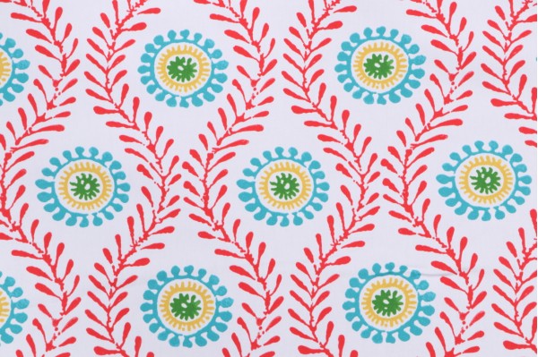 Sample of Waverly Fresh Spin Printed Cotton Drapery Fabric in Prism 