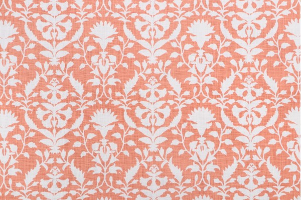 PK Lifestyles Peacefulness Printed Cotton Drapery Fabric in Coral 