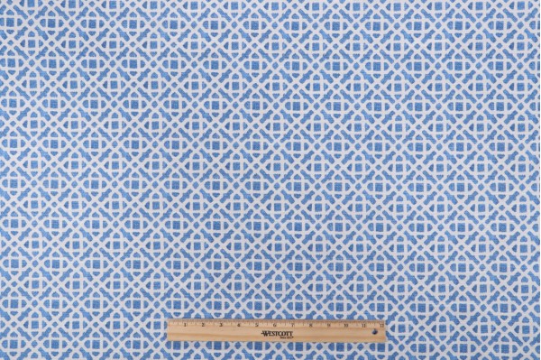 PK Lifestyles Retrace Printed Cotton Drapery Fabric in Aegean 