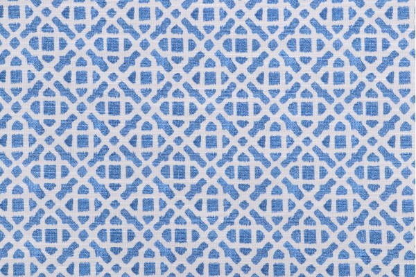 PK Lifestyles Retrace Printed Cotton Drapery Fabric in Aegean 