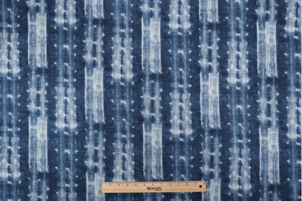 Ellen Degeneres Cap De Pera Printed Cotton Drapery Fabric in Denim