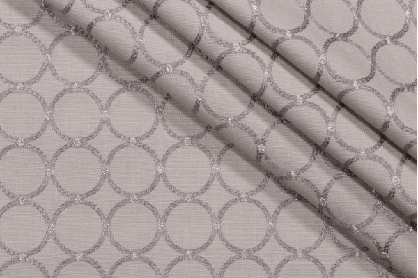 PK Lifestyles Ringtone Embroidered Drapery Fabric in Sterling 