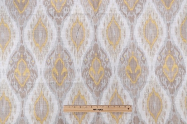 Vern Yip Vibrant Printed Cotton Drapery Fabric in Citrine for Fabricut