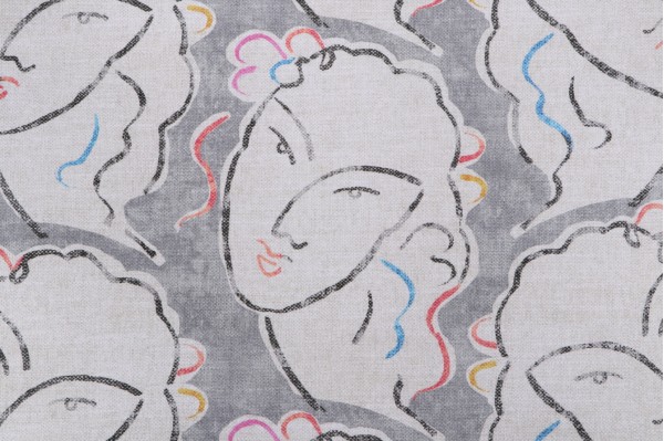 P Kaufmann Beau Visage Printed Cotton Drapery Fabric in Mercury 