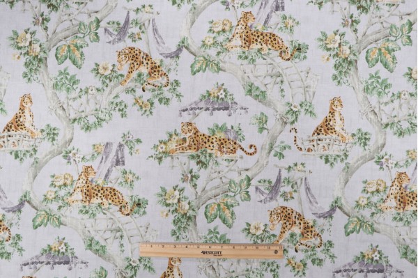 P Kaufmann Lazy Days Printed Cotton Twill Drapery Fabric in Clay
