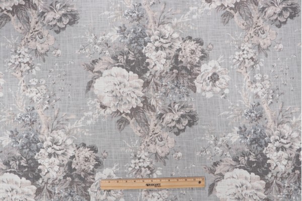 Click for 11 Yards Waverly Ballad Bouquet Printed Linen Blend Drapery Fabric in Platinum Waverly Ballad Bouquet Printed Linen Blend Drapery Fabric in Platinum