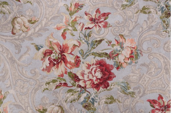 Waverly Fresco Flourish Printed Cotton Drapery Fabric in Jewel