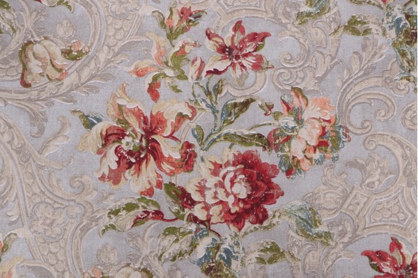 Waverly Fresco Flourish Printed Cotton Drapery Fabric in Jewel