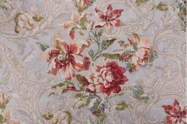 Waverly Fresco Flourish Printed Cotton Drapery Fabric in Jewel