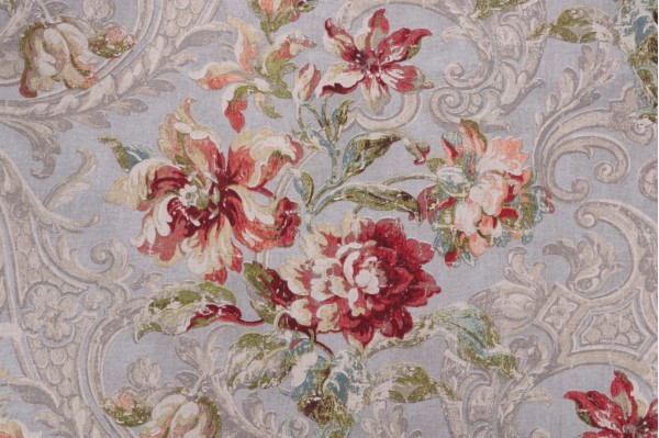 Waverly Fresco Flourish Printed Cotton Drapery Fabric in Jewel