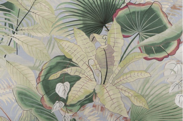 PK Lifestyles Lovina Beach Printed Cotton Drapery Fabric in Vapor 