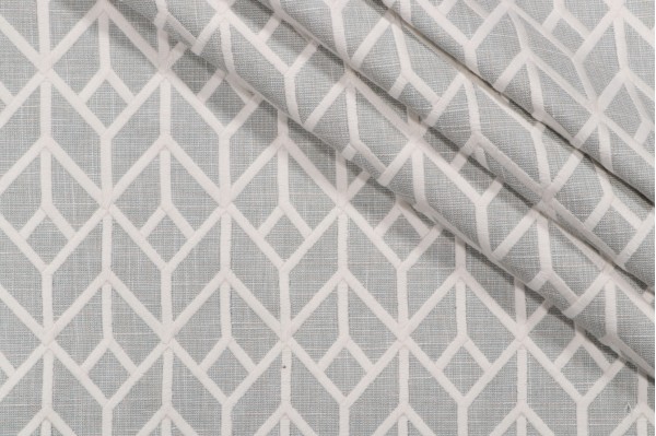 Sample of PK Lifestyles Key Element Embroidered Decorator Fabric in Mist 