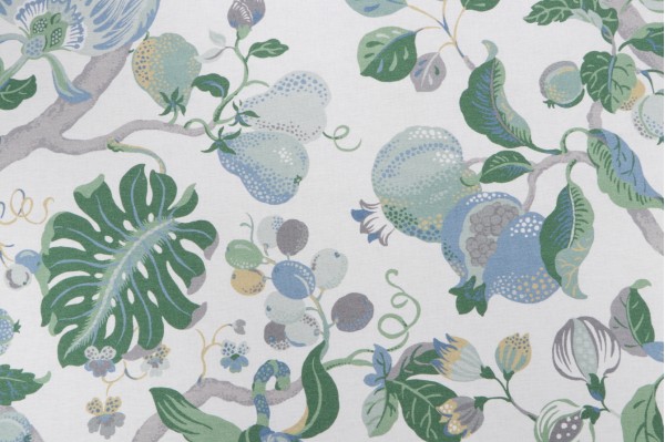 P Kaufmann Harmony Printed Cotton Drapery Fabric in Lagoon 
