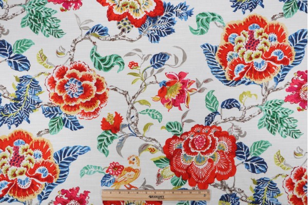 PK Lifestyles Summer Palace Printed Cotton Drapery Fabric in Byzantine 