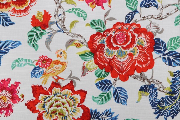 PK Lifestyles Summer Palace Printed Cotton Drapery Fabric in Byzantine 