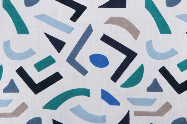 PK Lifestyles Oslo Embroidered Drapery Fabric in Horizon 