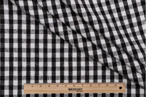 PK Lifestyles Logan Check Woven Upholstery Fabric in Domino 