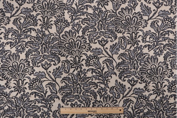 Sample of Tommy Bahama Batiking Printed Polyester Outdoor Fabric in Noir 