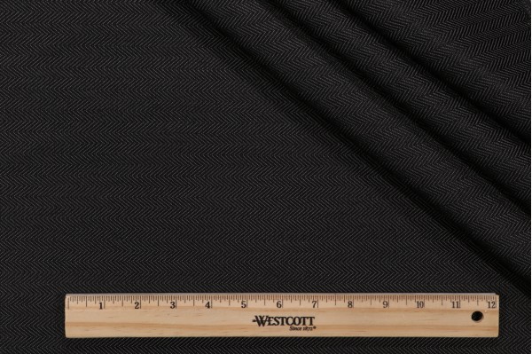 PK Lifestyles Herringbone Woven Polypropylene Outdoor Fabric in Black 