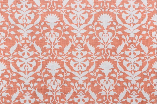 PK Lifestyles Peacefulness Printed Cotton Drapery Fabric in Coral 