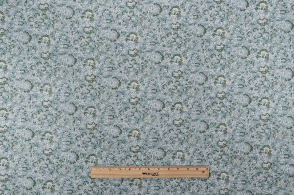 PK Lifestyles Filigree Printed Cotton Drapery Fabric in Juniper 