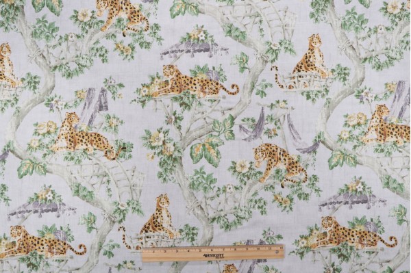 P Kaufmann Lazy Days Printed Cotton Twill Drapery Fabric in Clay 