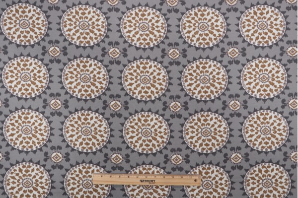 Dena Home Johara Printed Polyester Outdoor Fabric in Slate 