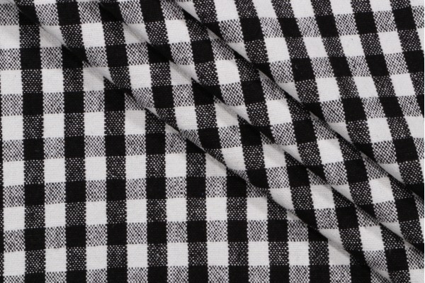 PK Lifestyles Logan Check Woven Upholstery Fabric in Domino 