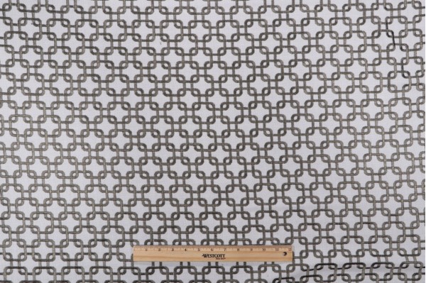 Kaufmann Trellis Embroidered Drapery Fabric in Graphite 