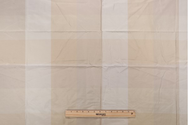 Grey Watkins Mumbai Check Silk Decorator Fabric in Mushroom for Scalamandre