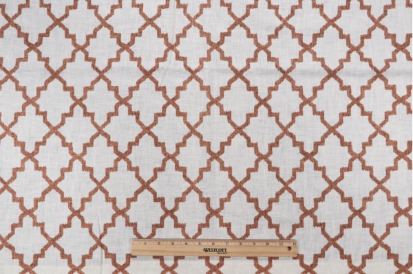 Thomas Dare Latora Printed Linen Drapery Fabric in Tan for Scalamandre