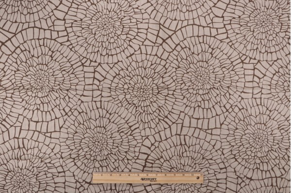 Old World Weavers Dianthus Printed Cotton Blend Drapery Fabric in Bark for Scalamandre