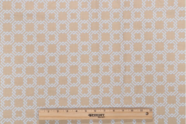 Bernard Thorp Oski on Corn Linen Printed Drapery Fabric in Cornflower for Scalamandre