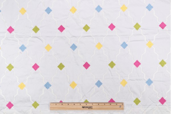 Aldeco Martinique Embroidered Drapery Fabric in Colorfulness for Scalamandre