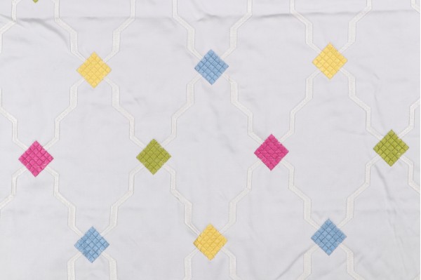 Aldeco Martinique Embroidered Drapery Fabric in Colorfulness for Scalamandre