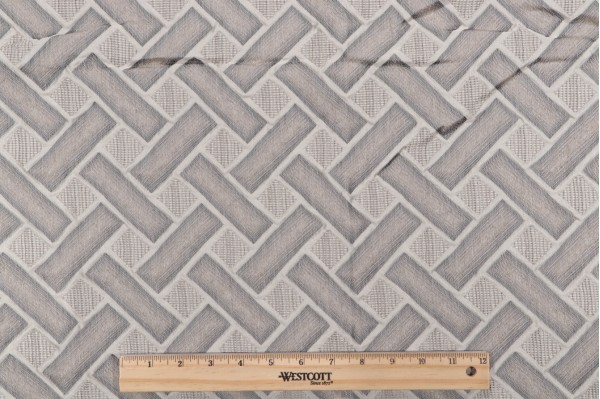 26''x36'' Grey Watkins Rashmil Woven Decorator Fabric in Grey for Scalamandre