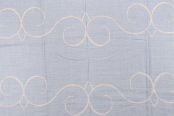 63''x30'' AM Enterprises Jemina Printed Linen Drapery Fabric in Sky for Scalamandre