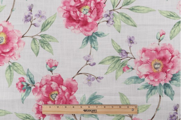 28''x35.5'' Old World Weavers Roseland Cottage Printed Polyester Drapery Fabric in Petal for Scalamandre