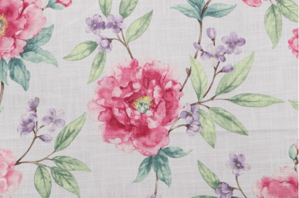 28''x35.5'' Old World Weavers Roseland Cottage Printed Polyester Drapery Fabric in Petal for Scalamandre