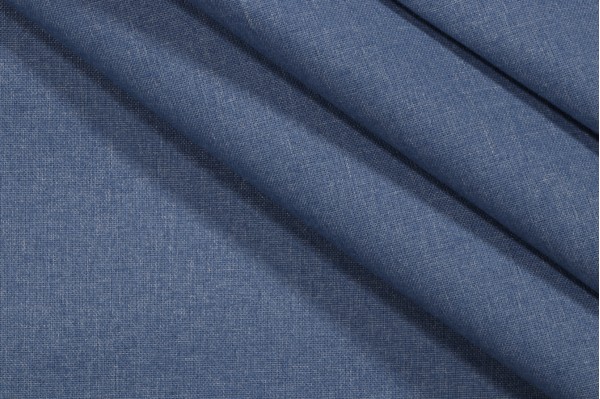 Solid Woven Outdoor Fabric in Washed Denim