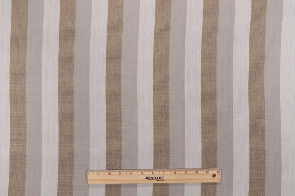 Solartex Stripe Woven Outdoor Fabric in Toffee