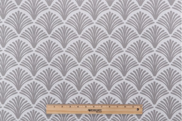 Richloom Fan Printed Polyester Outdoor Fabric in Taupe